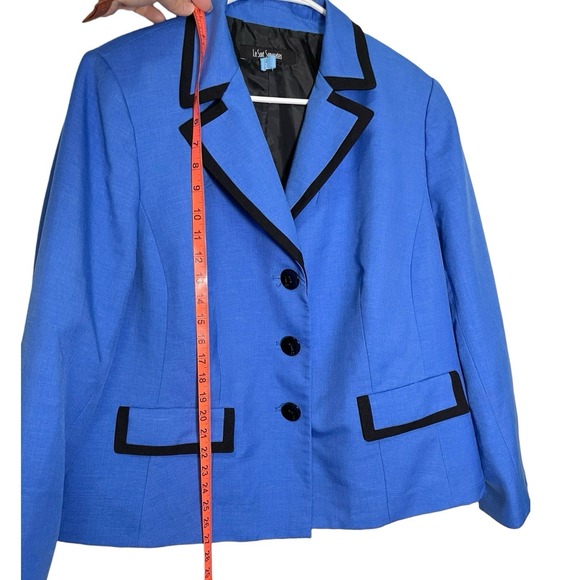 Le Suit Separates 16W Blue/Black Dress Jacket Career Formal Event Church Money - Picture 2 of 8